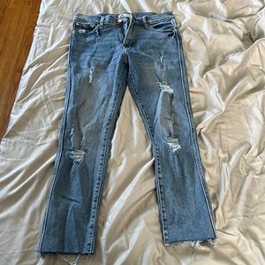 Distressed Gap straight leg jeans